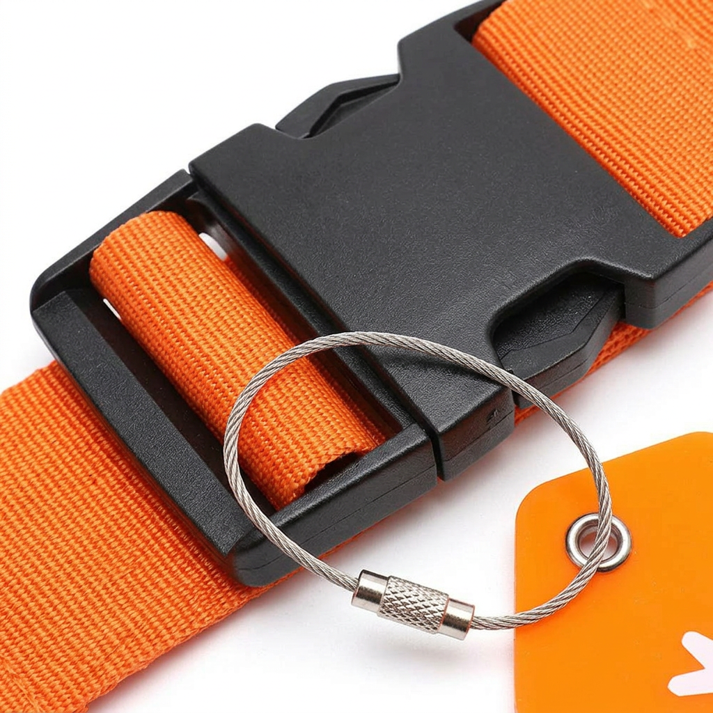 Travel Luggage Strap Set – Durable Nylon with Matching ID Tag