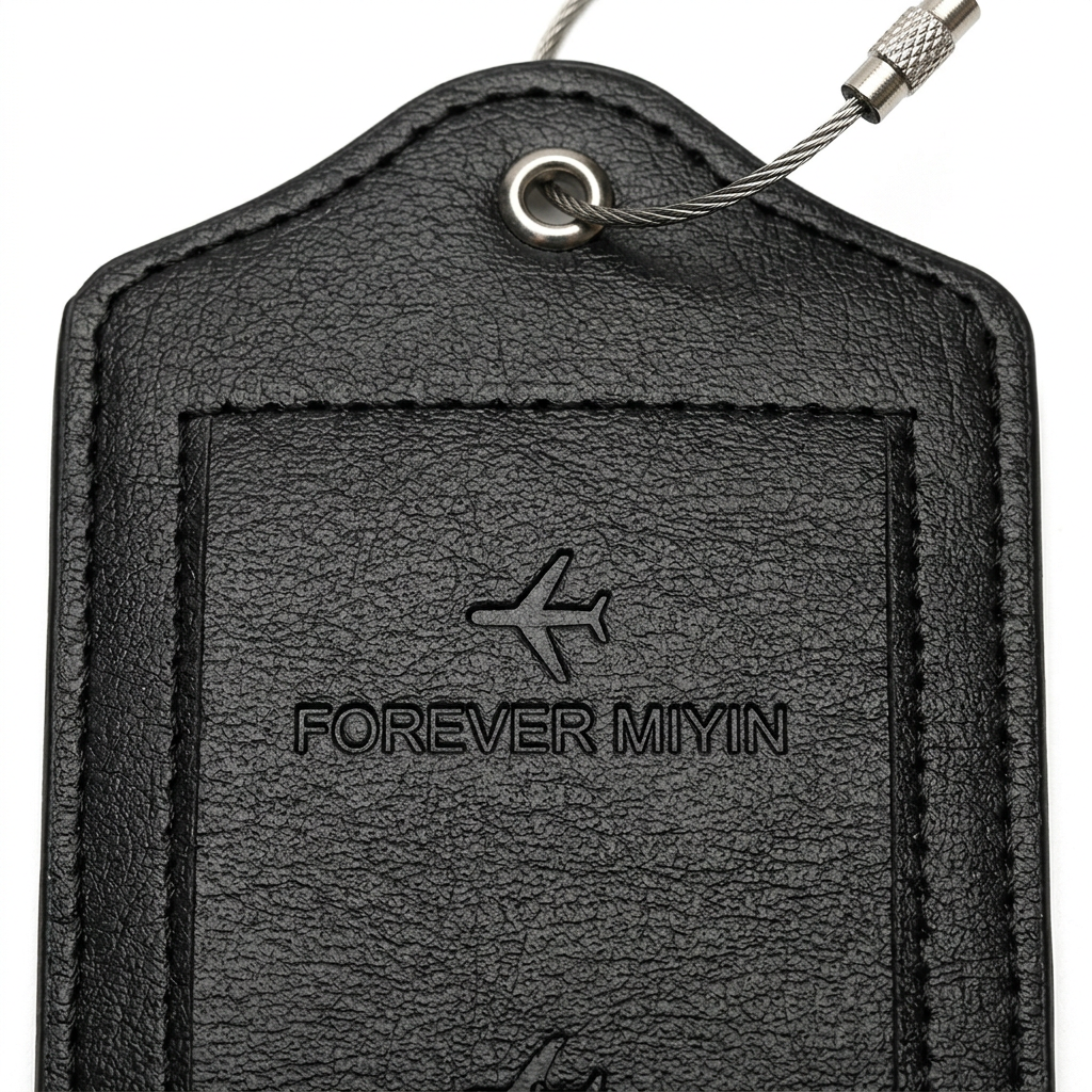 PU Leather Luggage Tag – Anti-Loss Privacy Cover & Durable Loop