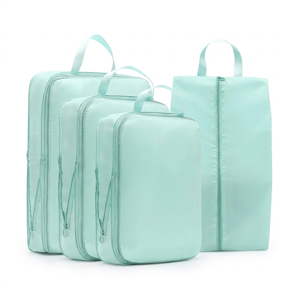 Travel Compression Packing Cubes – Space-Saving Waterproof Organizer Set