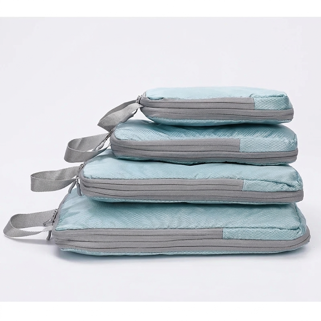 Business Travel Compression Packing Cubes – Space-Saving 4-Piece Organizer Set
