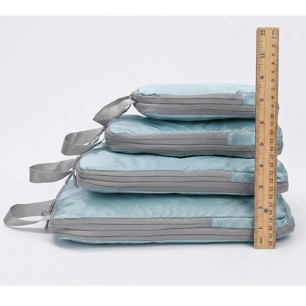 Business Travel Compression Packing Cubes – Space-Saving 4-Piece Organizer Set