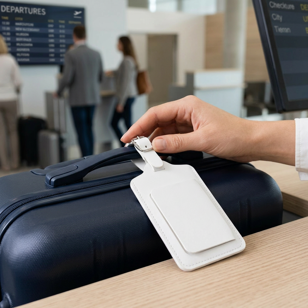 Leather Luggage Tag – Durable ID Label for Travel Bags