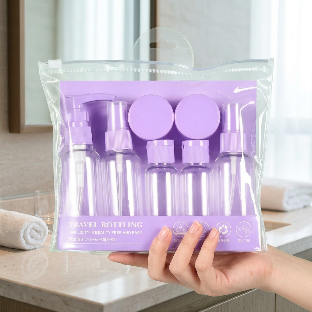 Travel Bottle Set – Refillable & Portable 7-Piece Skin Care Kit