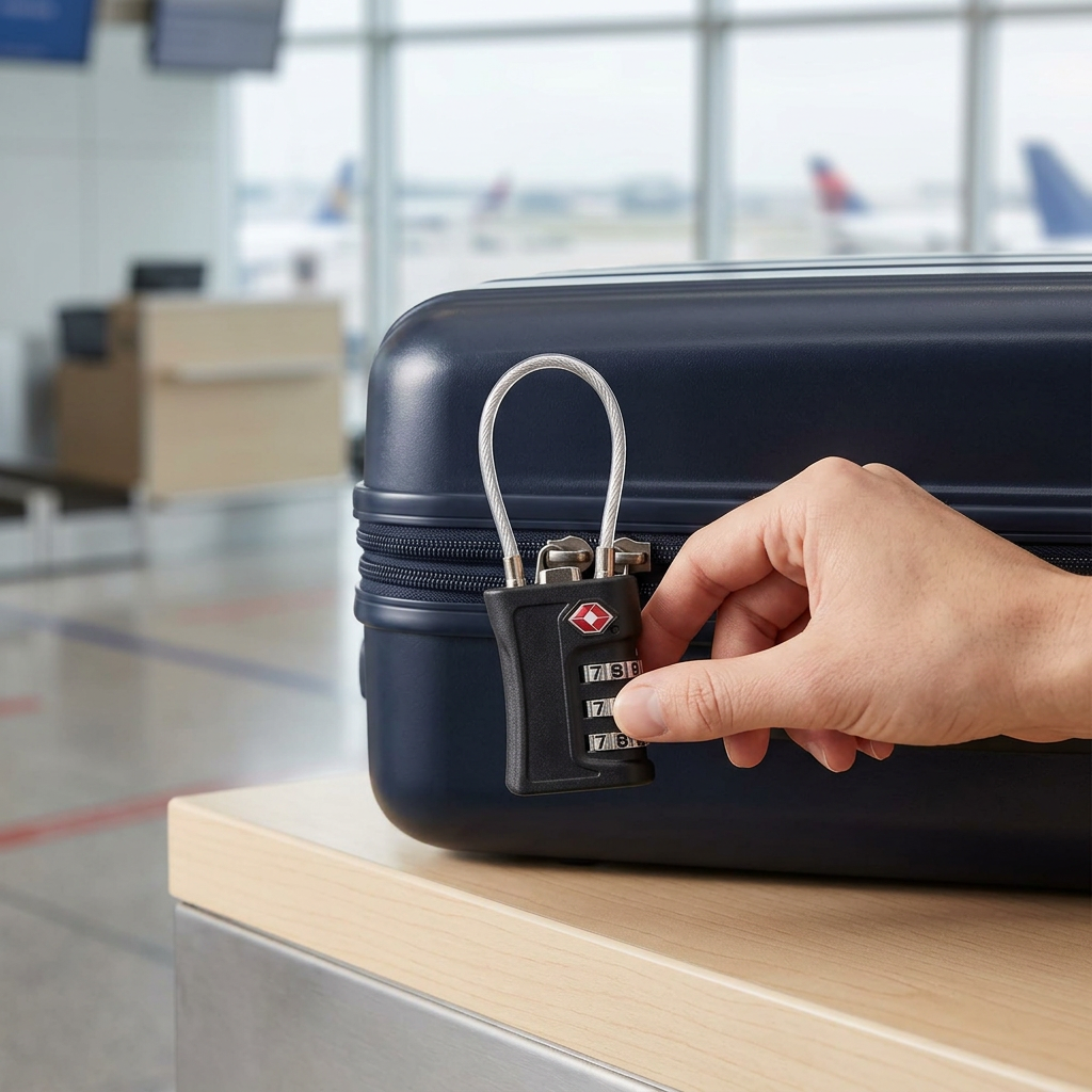 TSA Luggage Lock – Travel Security with 3-Digit Combination, ABS