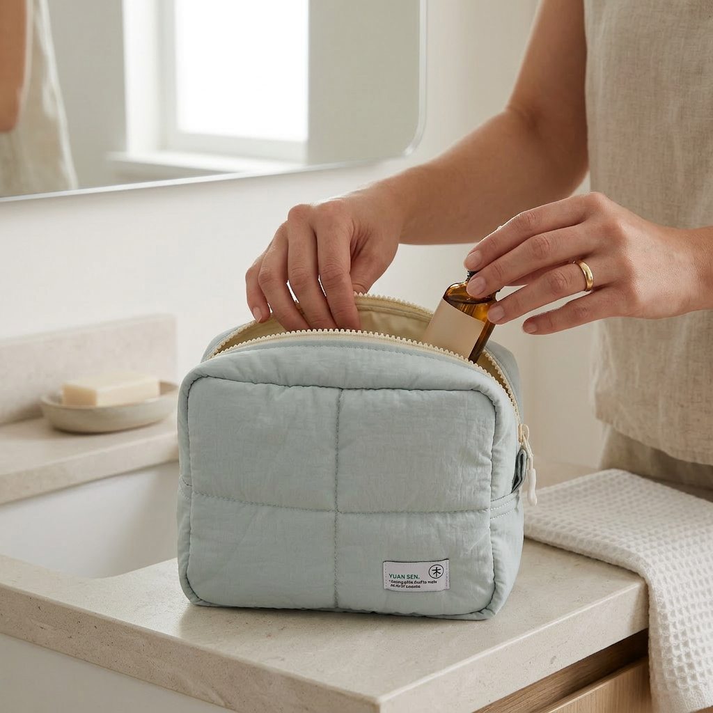 Travel Nylon Cosmetic Bag – Waterproof & Lightweight Toiletries Organizer