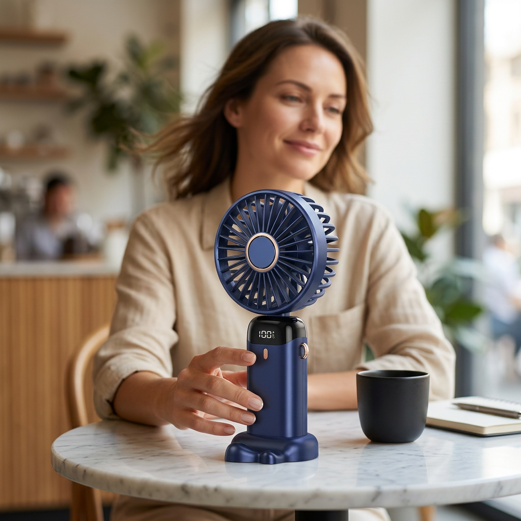 Portable Mini Fan – Hands-Free Cooling & USB Rechargeable