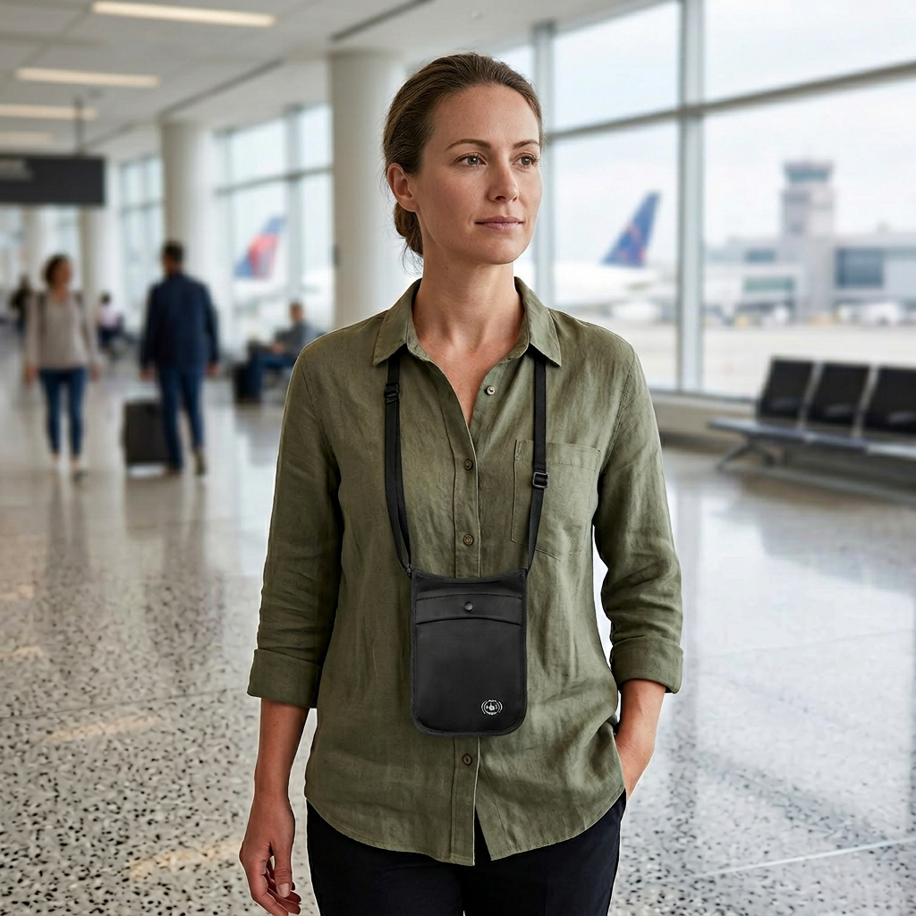 Anti-Theft Travel Crossbody Wallet – RFID Blocking Nylon Pouch