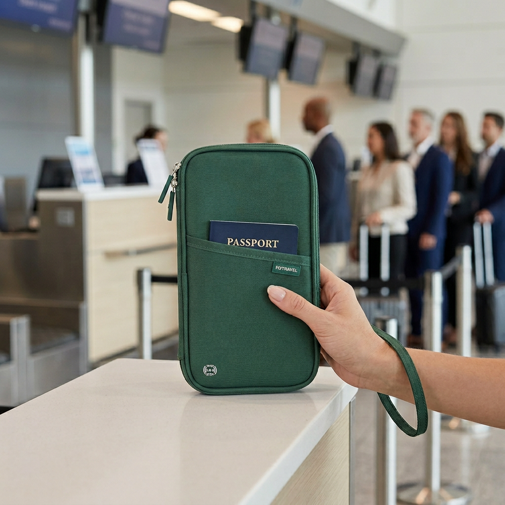 RFID Passport Holder – Secure Travel Organizer in Waterproof Polyester