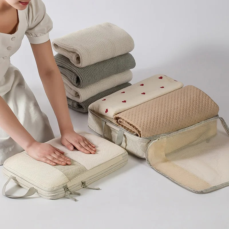 Compression Packing Cubes Space-Saving Travel Organizer Set