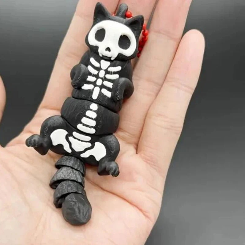 Skeleton Cat 3D Keychain – Personalized Toy Charm for Bags & Cars