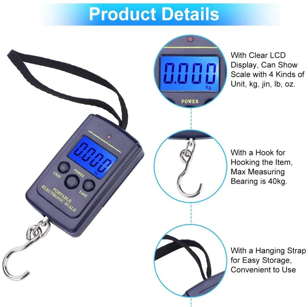 Mini Digital Hanging Scale 40kg/10g for Luggage