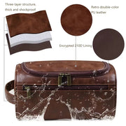Leather Travel Toiletry Bag for Men & Women | Dopp Kit
