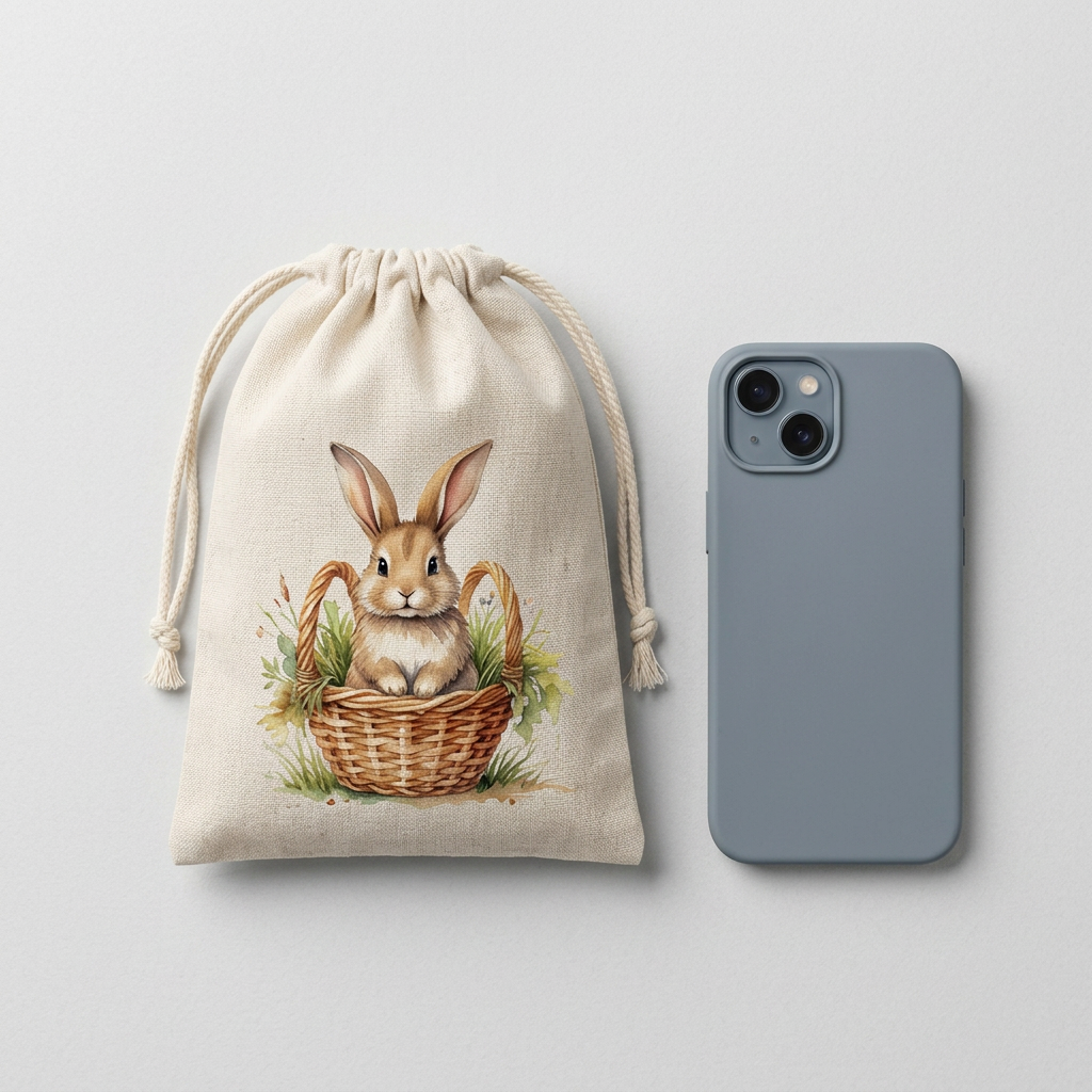 Easter Candy Gift Bags – Reusable Bunny Linen Treat Pouches