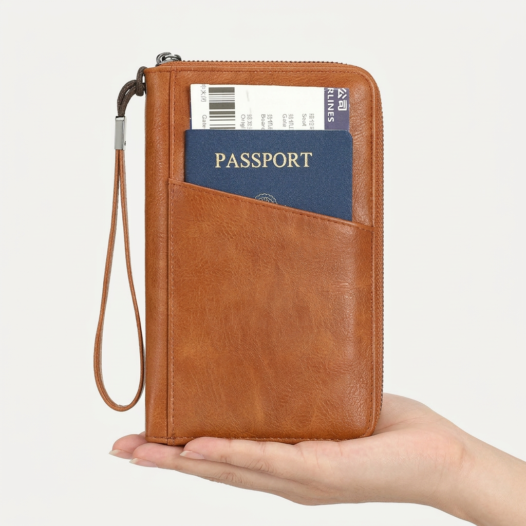 RFID Travel Wallet – Secure Passport Holder in PU Leather