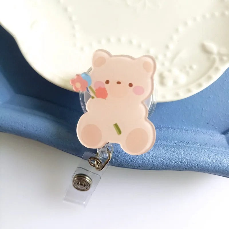 Cute Anime Badge Reel – Retractable ID Holder with Acrylic Charm