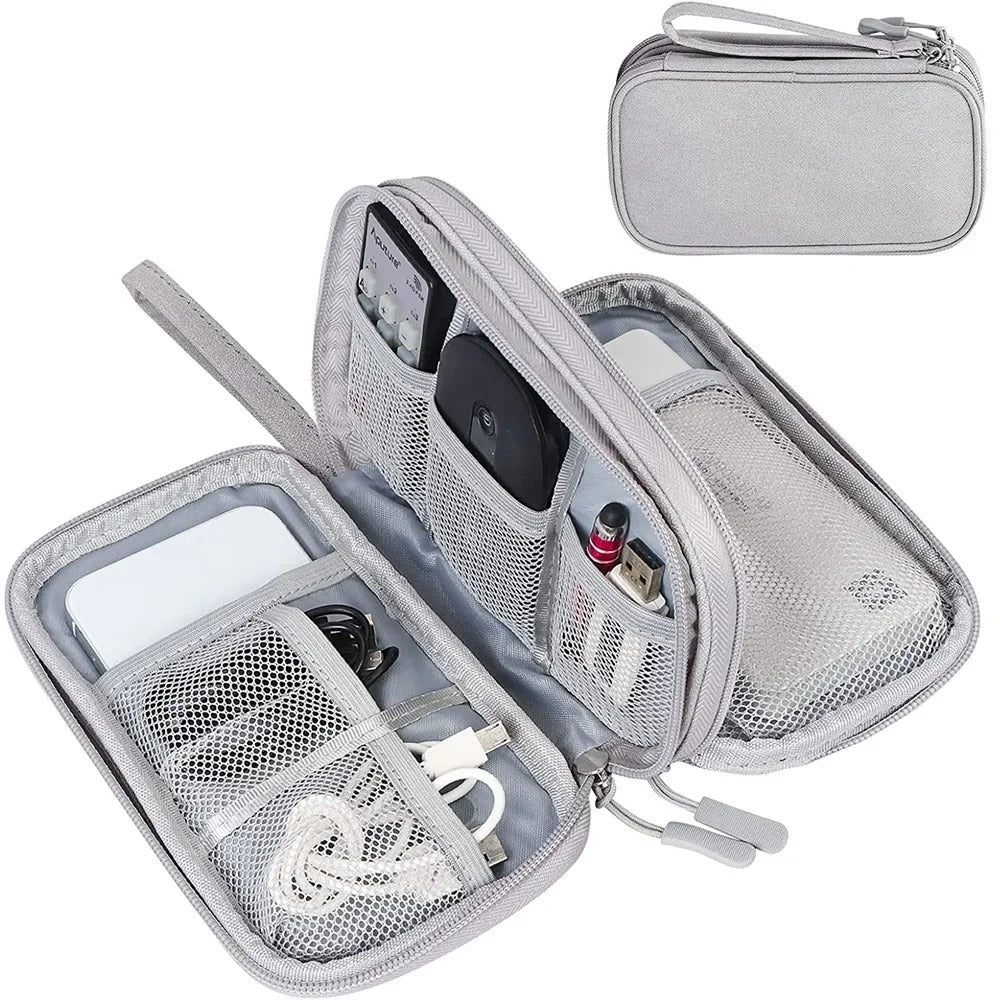 Electronics Organizer – Travel Storage Waterproof Double-Layer Case