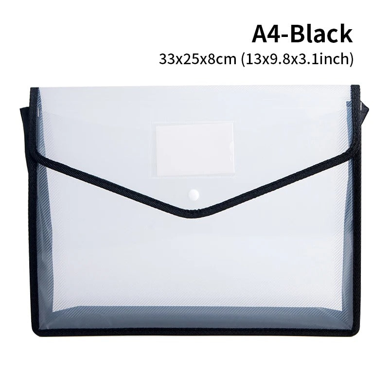 Large Waterproof A4 Folder – Secure Document Storage & Press Button Closure