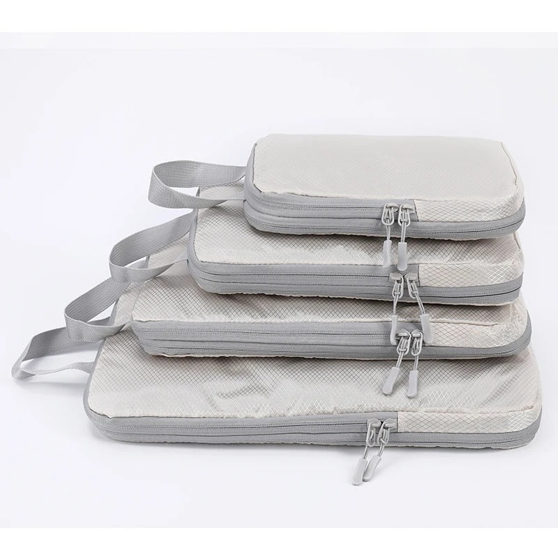 Business Travel Compression Packing Cubes – Space-Saving 4-Piece Organizer Set