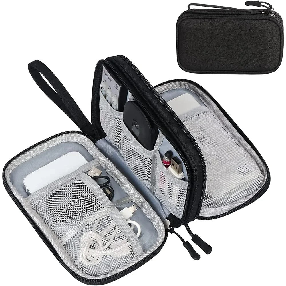Electronics Organizer – Travel Storage Waterproof Double-Layer Case