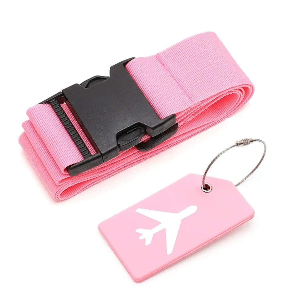 Luggage Strap Set – Secure Travel with Adjustable Strap & Tag
