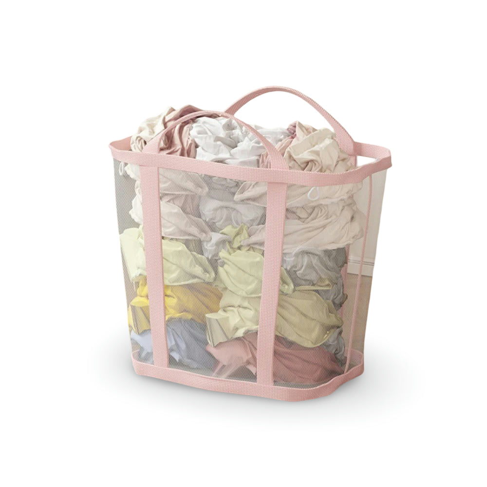 Laundry Basket – Portable Storage Large Capacity Nylon Mesh