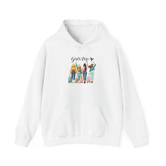 Girls Trip Travel Crew Graphic Hoodie in Cotton-Poly Fleece