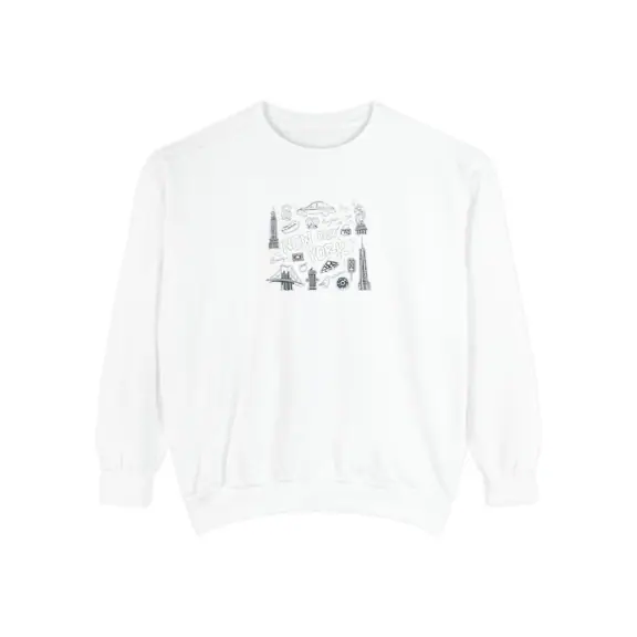 New York Doodle Crewneck Sweatshirt, 80/20 Cotton Blend