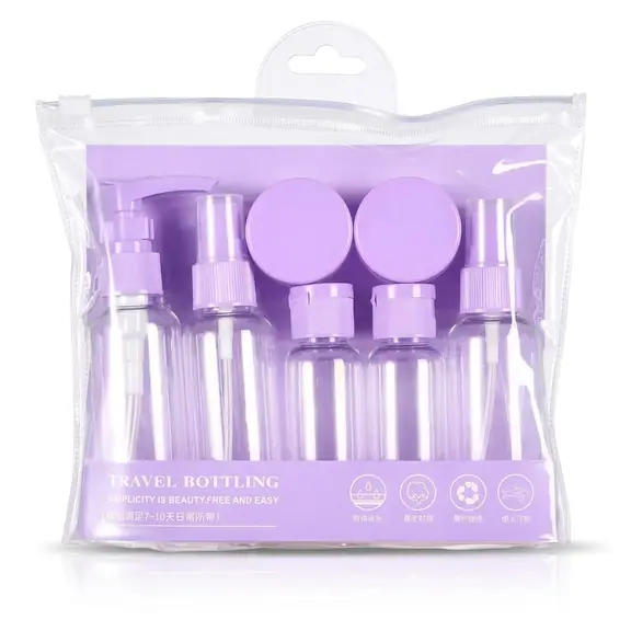 Refillable Travel Bottle Set, 7 Pieces, 60 and 80 ml