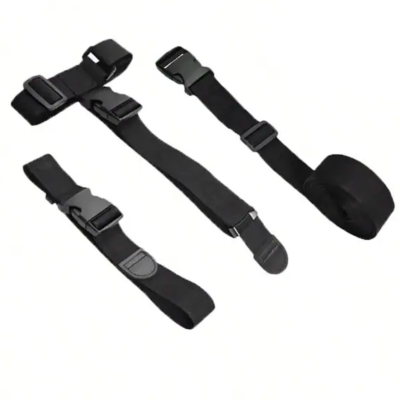 Heavy-Duty Adjustable Nylon Luggage Strap in Black