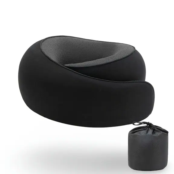 U-Shaped Memory Foam Travel Pillow with Adjustable Fit