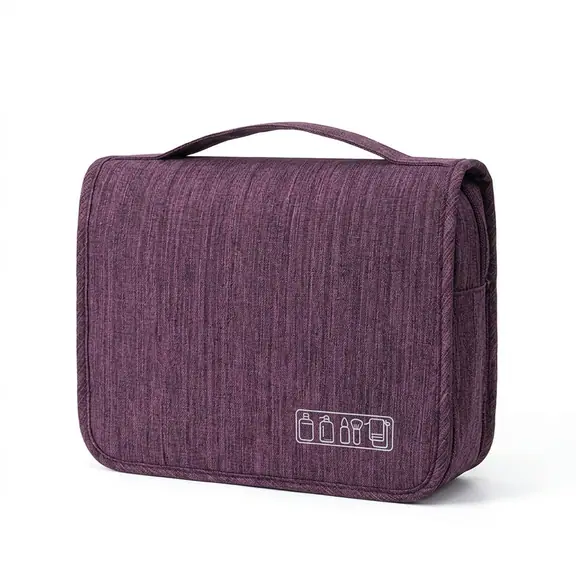 Hanging Toiletry Bag with Hook in Oxford Fabric, 4 Colors