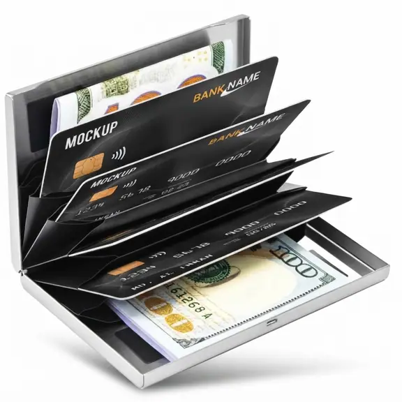 RFID Blocking Aluminum Card Holder, Holds Up to 6 Cards